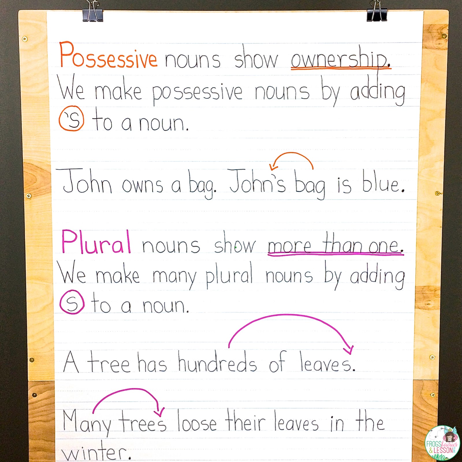 Possessive Nouns Anchor Chart