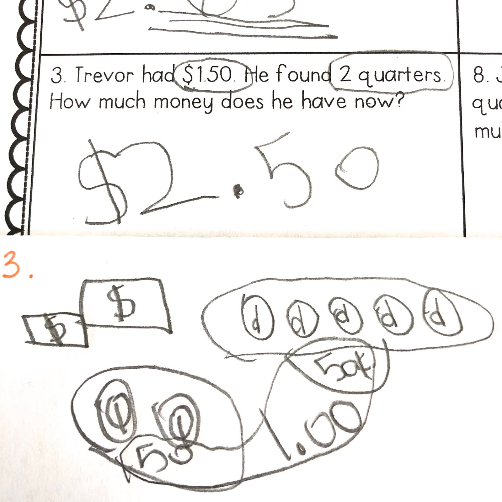 Counting Money with Students - Coins and Bills Word Problems