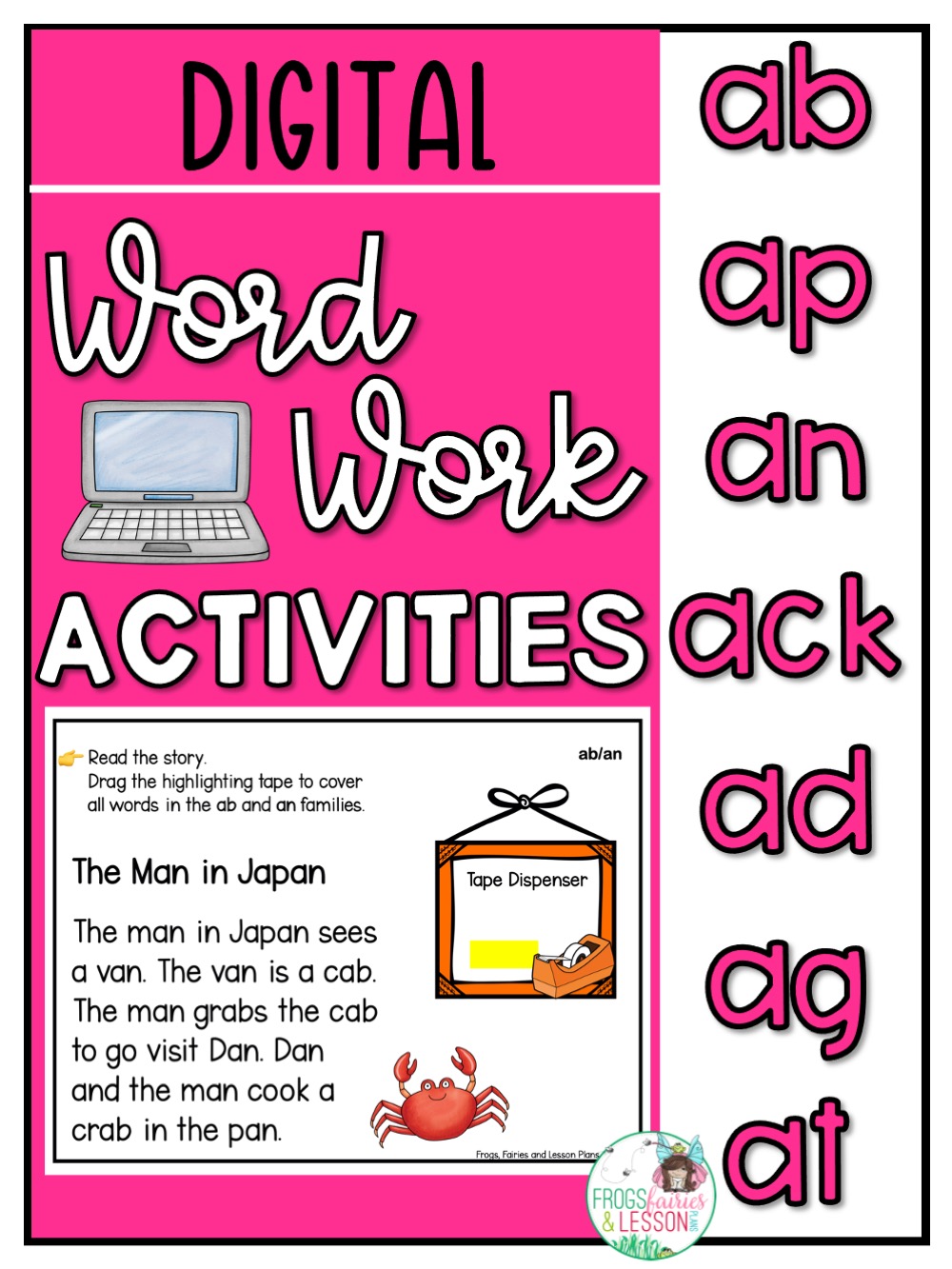 Digital Word Work Activities - CVC, CVCC, and CCVC Words with Short Vowel Sounds