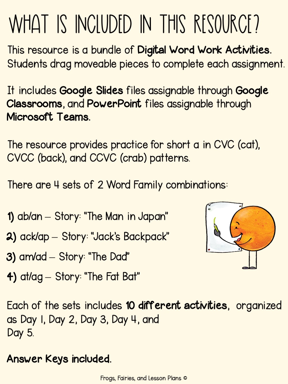Digital Word Work Activities - CVC, CVCC, and CCVC Words with Short Vowel Sounds
