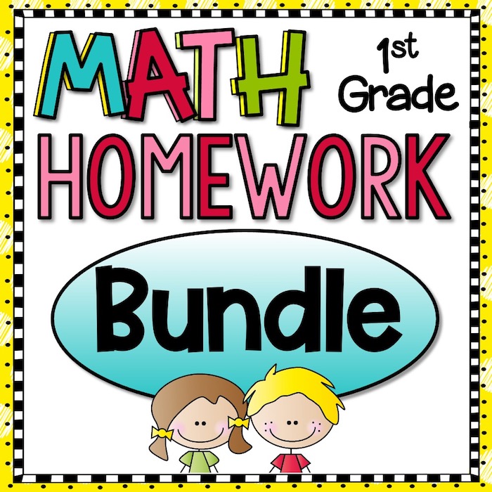 1st Grade Math Homework or Morning Work and Spiral Review for first graders