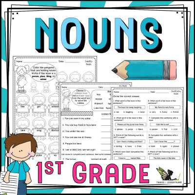 Teaching Nouns in First Grade - Packet with worksheets and games.