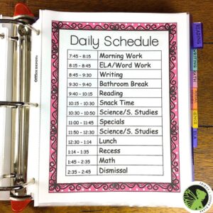 Ten Pages You Should Have in Your Substitute Binder - Fairies And ...